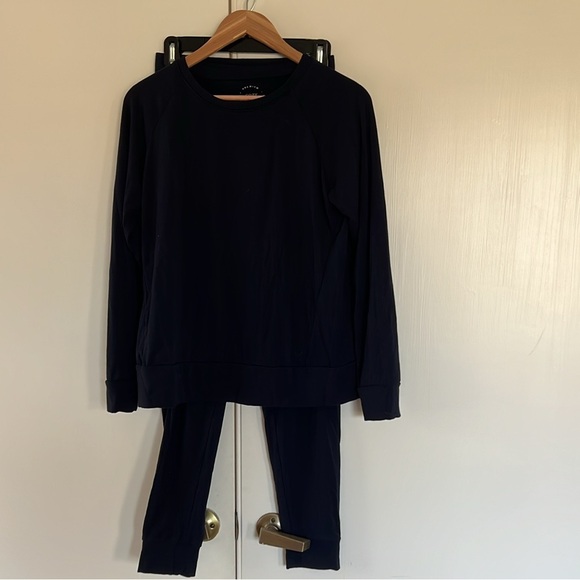 Cozy Earth Women's Brushed Bamboo Jogger Set, Navy, Small - Picture 9 of 15